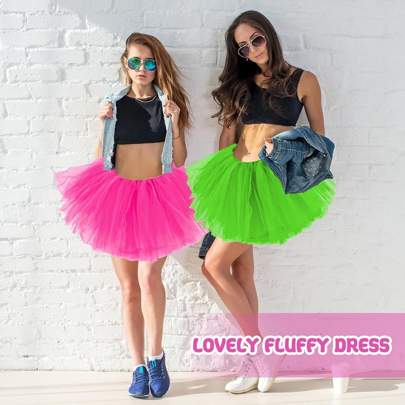 Fynnsure Tutu Skirts for Women 5 Layered Tutu 80s Outfit Adult Halloween Costume Women Tulle Skirt Puffy Skirts Dance Skirt - Image 5